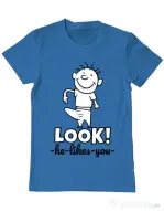 Tricou ADLER barbat He likes you Albastru azuriu