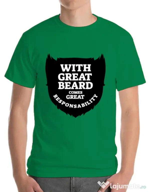 Tricou ADLER barbat The great beard Verde mediu