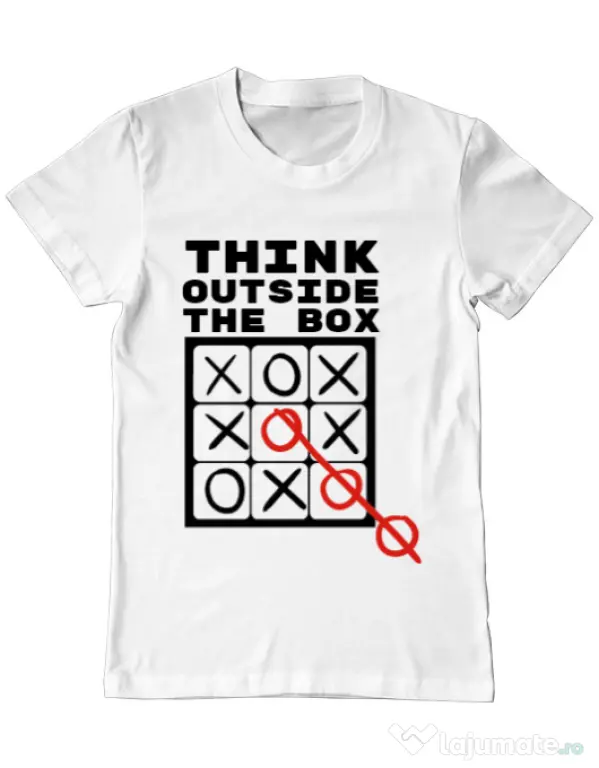 Tricou ADLER barbat Think outside the box Alb