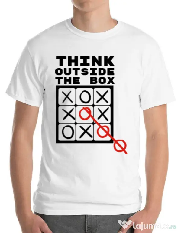 Tricou ADLER barbat Think outside the box Alb