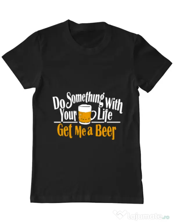 Tricou ADLER barbat Get me a beer Negru