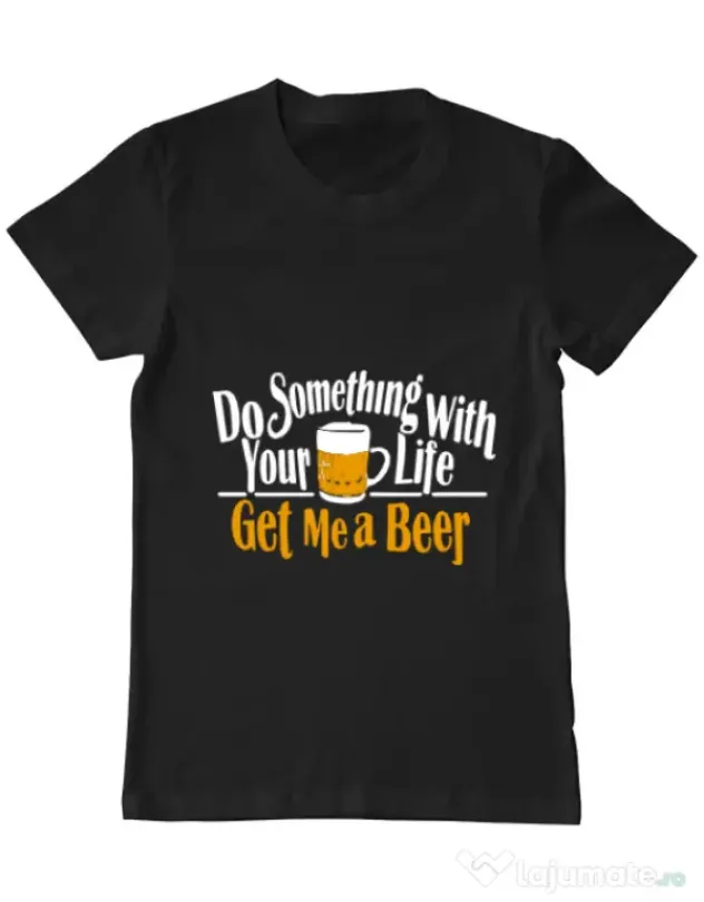 Tricou ADLER barbat Get me a beer Negru
