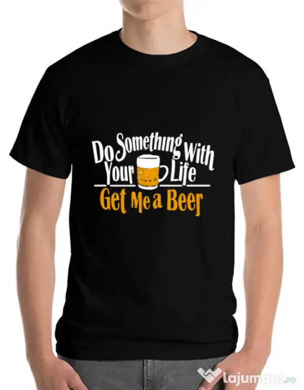Tricou ADLER barbat Get me a beer Negru