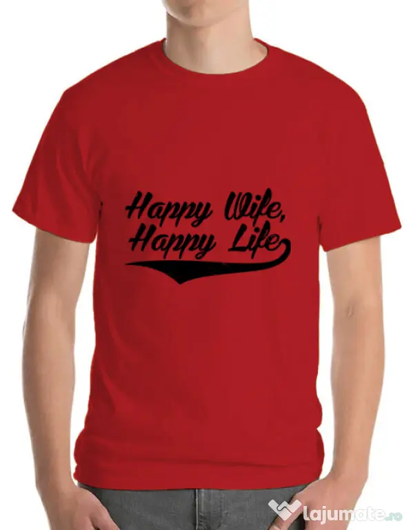 Tricou ADLER barbat Happy life Rosu