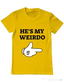 Tricou ADLER barbat He's my weirdo Galben