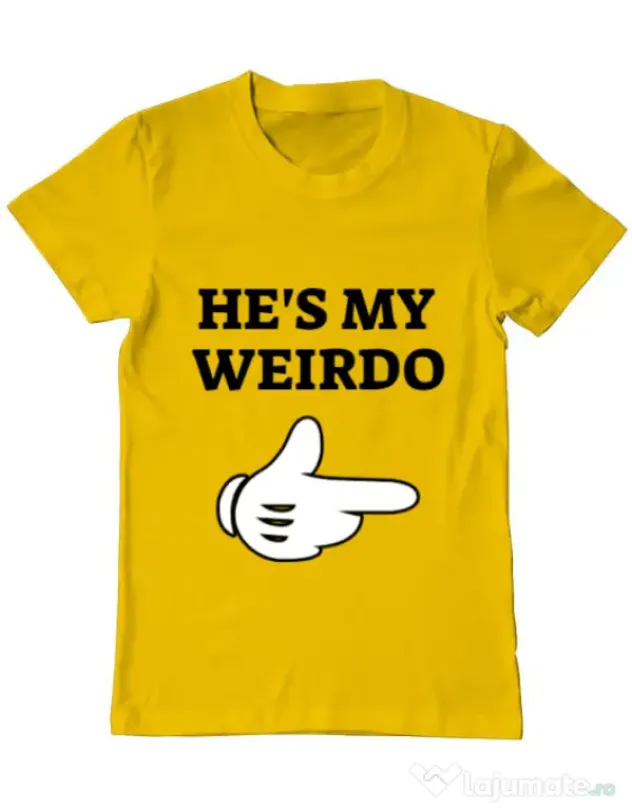 Tricou ADLER barbat He's my weirdo Galben