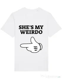 Tricou STANLEY STELLA barbat She's my weirdo Alb