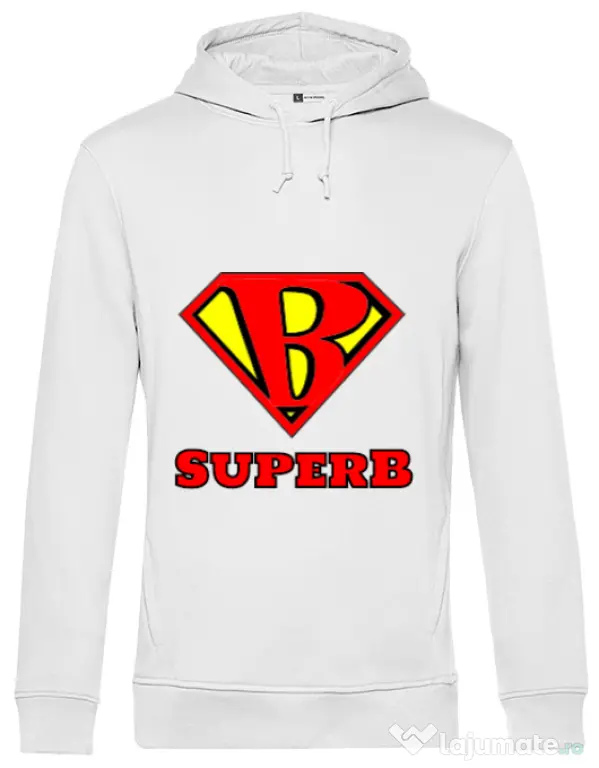 Hoodie barbat cu gluga Superb Alb