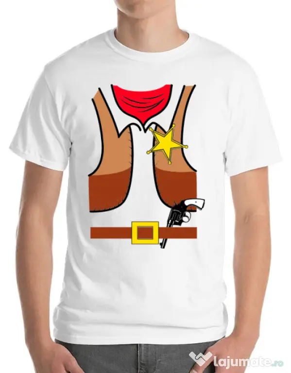 Tricou ADLER barbat Cowboy Suit 1 Alb