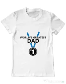 Tricou ADLER barbat World's greatest dad Alb