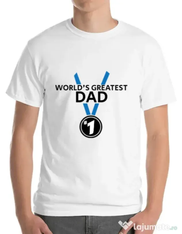 Tricou ADLER barbat World's greatest dad Alb