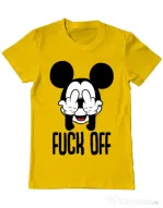 Tricou ADLER barbat Fuck off Galben