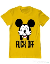 Tricou ADLER barbat Fuck off Galben