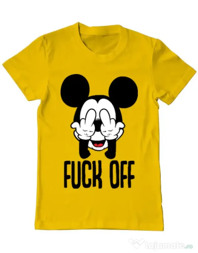 Tricou ADLER barbat Fuck off Galben