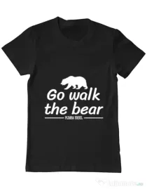 Tricou ADLER barbat Go walk the bear Negru