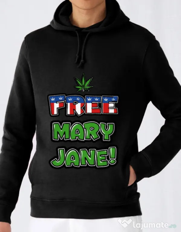 Hoodie barbat cu gluga Free Mary Jane Negru