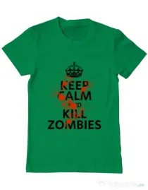 Tricou ADLER barbat Kill zombies Verde mediu
