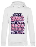Hoodie barbat cu gluga Open books Alb