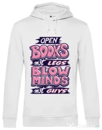 Hoodie barbat cu gluga Open books Alb