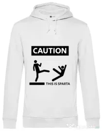 Hoodie barbat cu gluga This is Sparta Alb