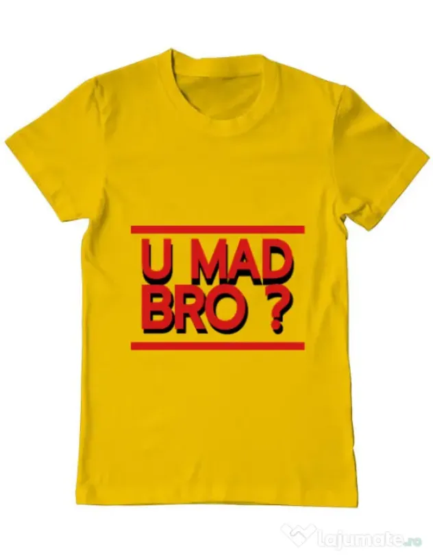 Tricou ADLER barbat U mad bro? Galben