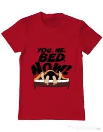 Tricou ADLER barbat You me bed now Rosu