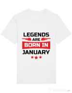 Tricou STANLEY STELLA barbat Legends are born in January Alb