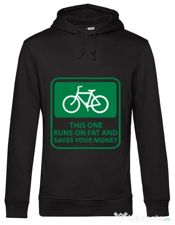 Hoodie barbat cu gluga Bicycle Negru
