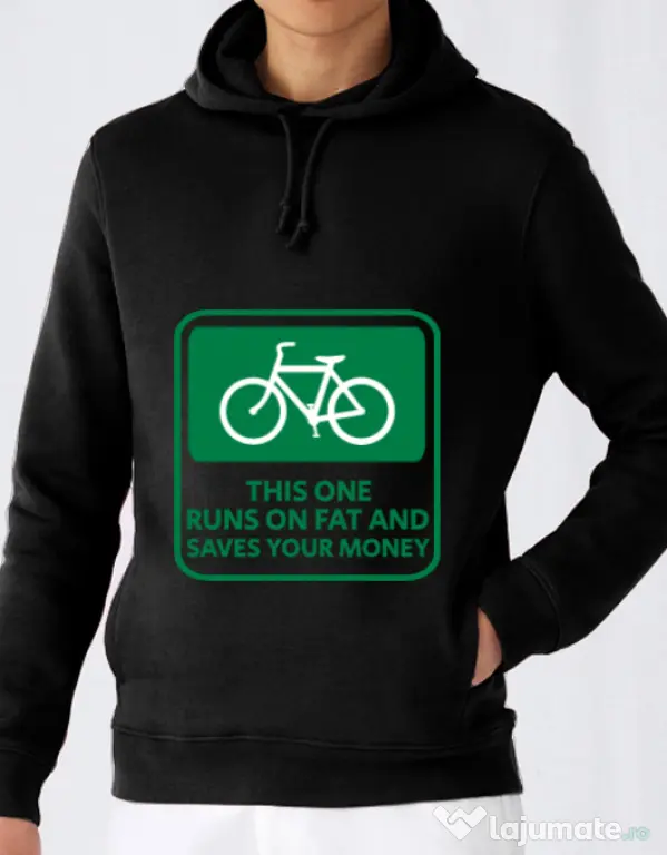 Hoodie barbat cu gluga Bicycle Negru