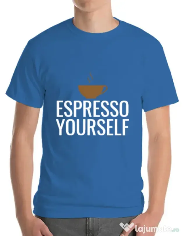 Tricou ADLER barbat Espresso yourself Albastru azuriu