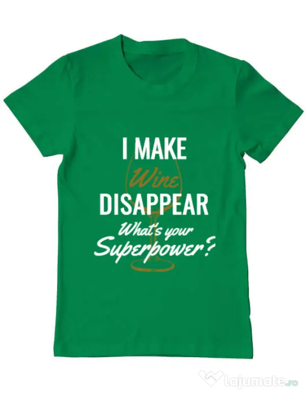 Tricou ADLER barbat I make wine disappear Verde mediu