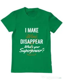 Tricou ADLER barbat I make wine disappear Verde mediu