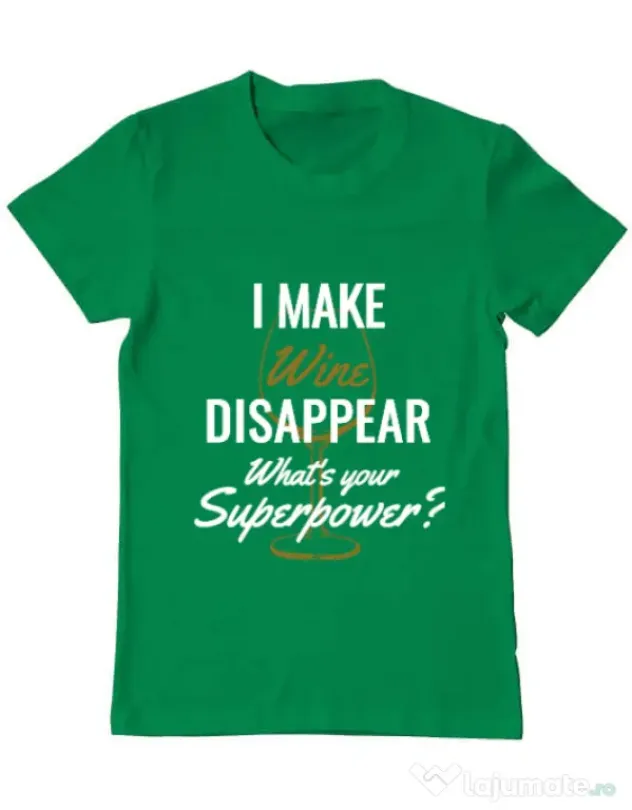 Tricou ADLER barbat I make wine disappear Verde mediu