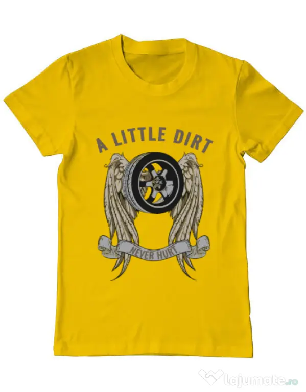 Tricou ADLER barbat A little dirt Galben