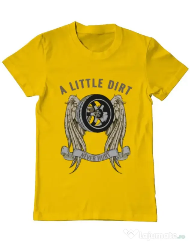 Tricou ADLER barbat A little dirt Galben