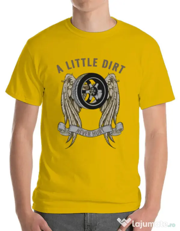 Tricou ADLER barbat A little dirt Galben