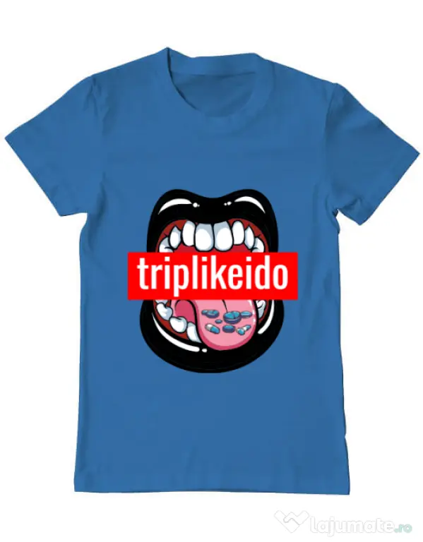 Tricou ADLER barbat Trip like I do Albastru azuriu