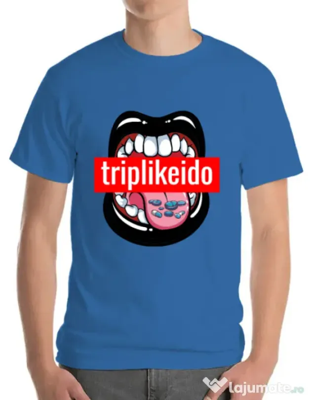 Tricou ADLER barbat Trip like I do Albastru azuriu