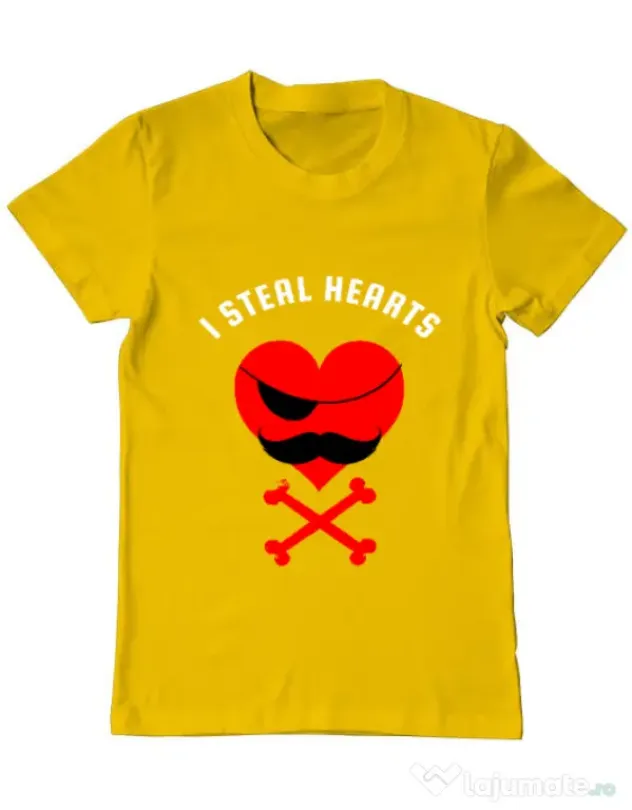 Tricou ADLER barbat I steal hearts Galben