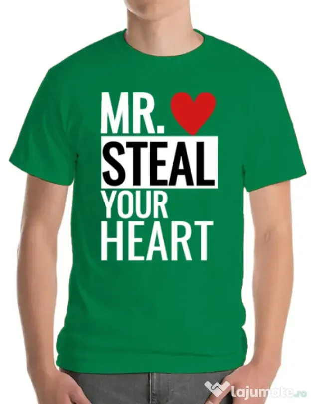 Tricou ADLER barbat Mr. steal your heart Verde mediu