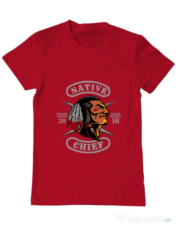 Tricou ADLER barbat Native chief Rosu