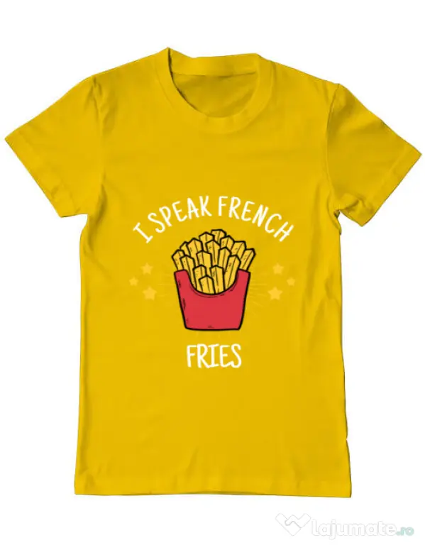 Tricou ADLER barbat I speak french Galben