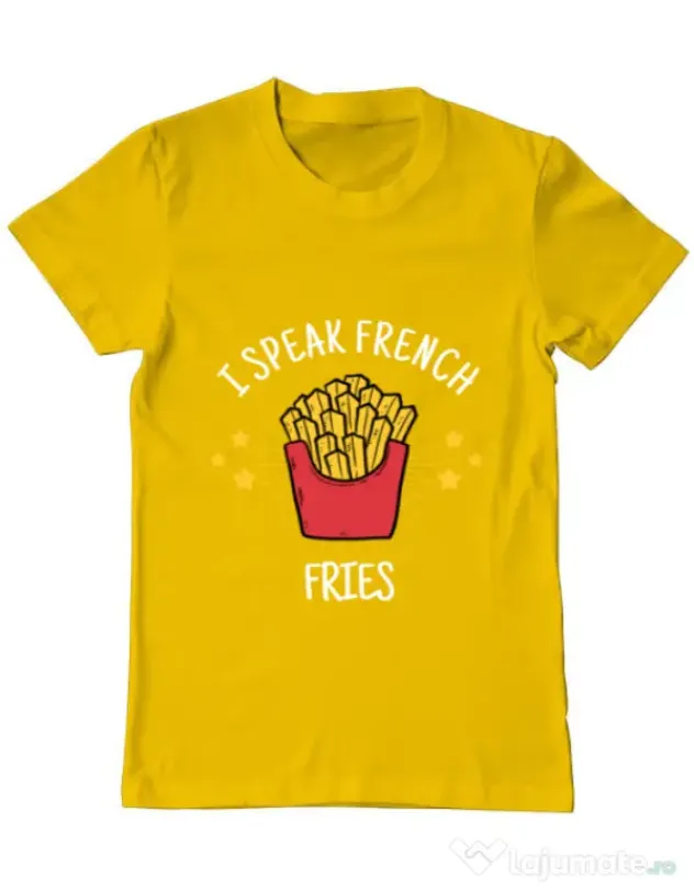 Tricou ADLER barbat I speak french Galben