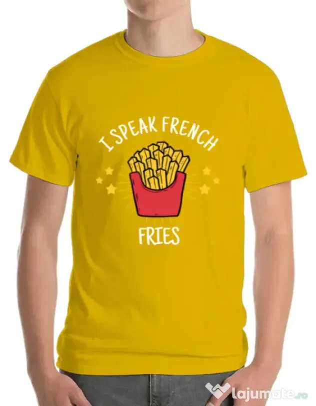 Tricou ADLER barbat I speak french Galben