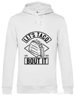Hoodie barbat cu gluga Let’s taco Alb