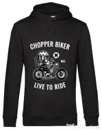 Hoodie barbat cu gluga Chopper biker Negru