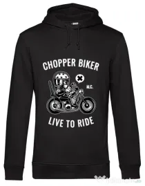 Hoodie barbat cu gluga Chopper biker Negru