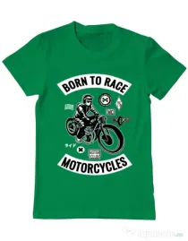Tricou ADLER barbat Born to race Verde mediu