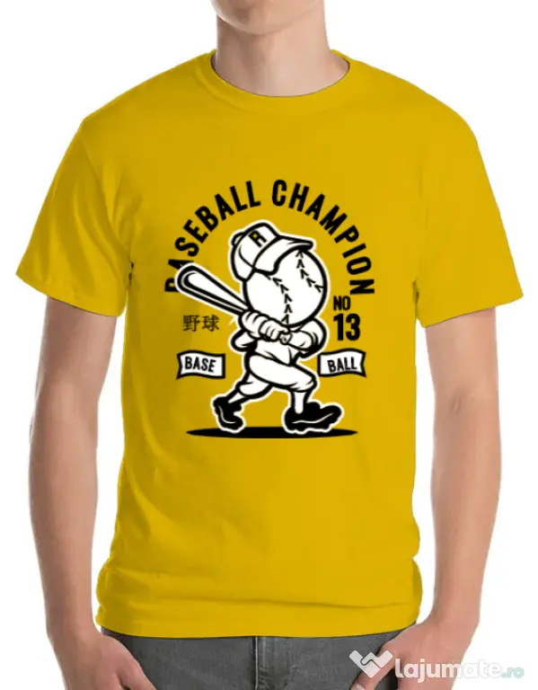 Tricou ADLER barbat Baseball Champion Galben