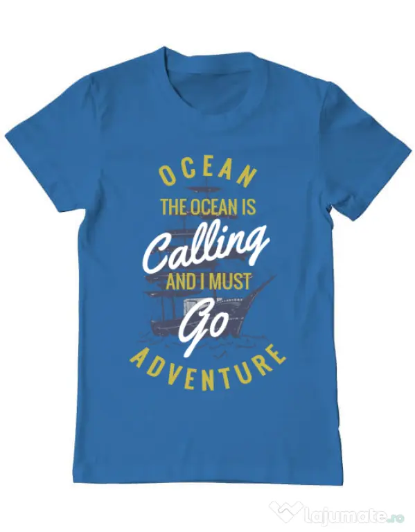 Tricou ADLER barbat Ocean adventure Albastru azuriu
